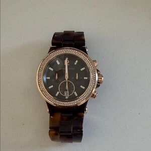 Michael Kors Tortoise and Gold Watch